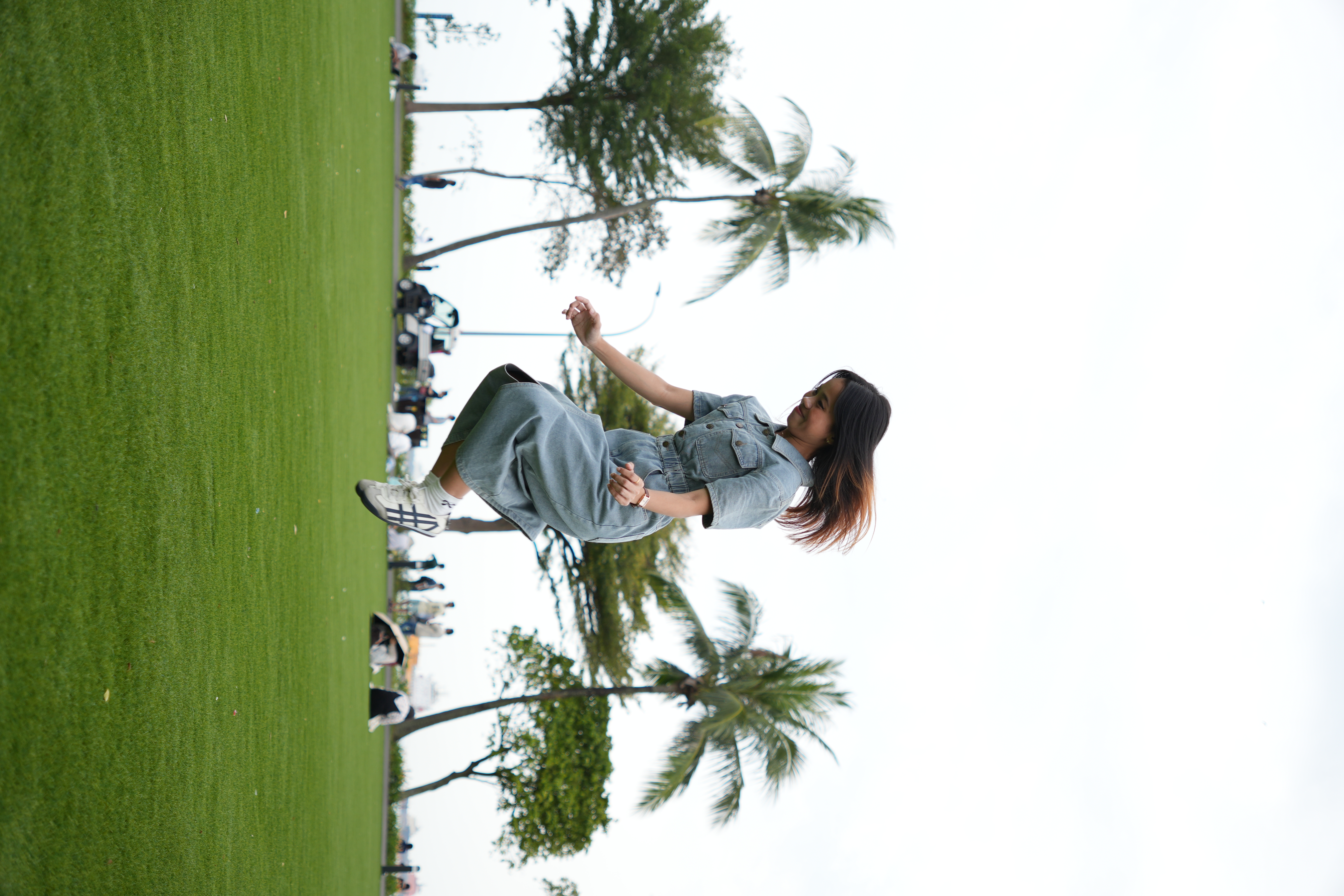 Image of model caught jumping mid-air